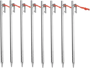 Titanium Tent Stakes Heavy Duty 9.8 inch Camping Tent Pegs (8)