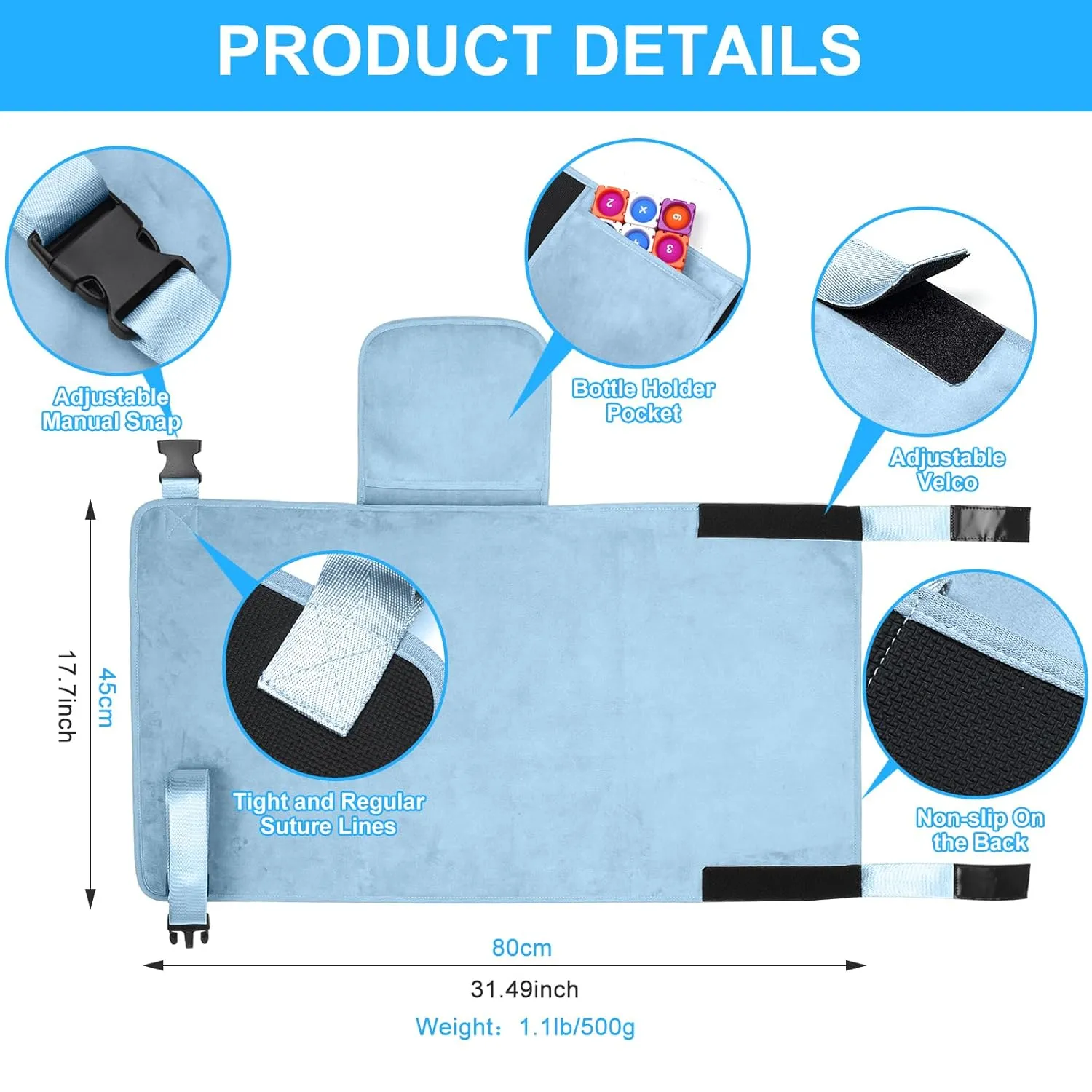 Toddler Airplane Bed, Kids Airplane Seat Extender Travel Bed, Kids Airplane Travel Essentials, Airplane Must Have for Toddlers, Portable Plane Bed Foot Rest for Flights