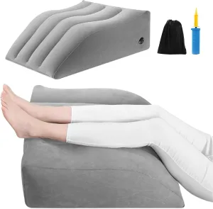 Tookie Wedge Pillow for Sleeping, Inflatable Leg Ele-vation Pillow for After Surgery, Leg Support Pillow Leg Wedge Pillows for Swelling, Circulation, Leg & Back Pain Relief(Grey)