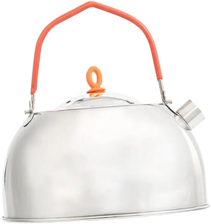 Toyvian Lightweight Stainless Steel Mini Portable Teapot for Outdoor Camping Hiking Durable Water Kettle Compact Design for Tea Coffee for Travel Adventures
