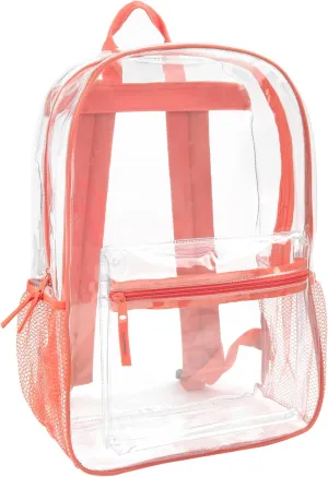 Trail maker Clear Backpack Heavy Duty with Padded Straps, Side Pockets for Kids, Boys, Girls, School, Stadium Approved Events