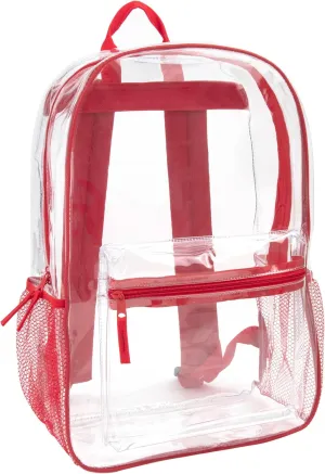 Trail maker Clear Backpack Heavy Duty with Padded Straps, Side Pockets for Kids, Boys, Girls, School, Stadium Approved Events