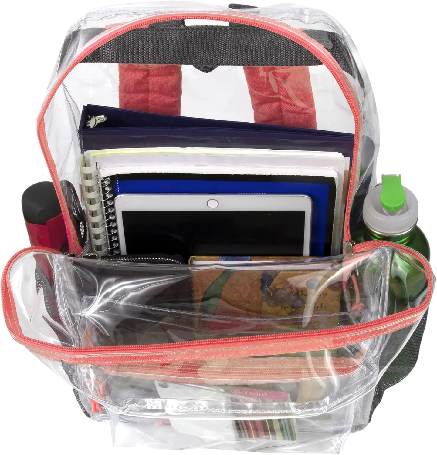 Trail maker Clear Backpack Heavy Duty with Padded Straps, Side Pockets for Kids, Boys, Girls, School, Stadium Approved Events