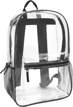 Trail maker Clear Backpack Heavy Duty with Padded Straps, Side Pockets for Kids, Boys, Girls, School, Stadium Approved Events