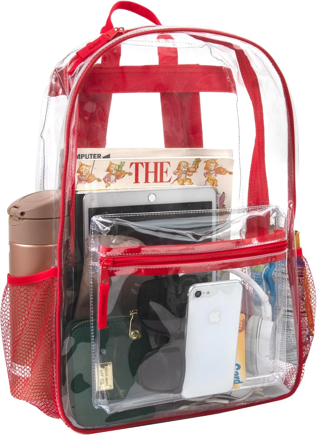 Trail maker Clear Backpack Heavy Duty with Padded Straps, Side Pockets for Kids, Boys, Girls, School, Stadium Approved Events