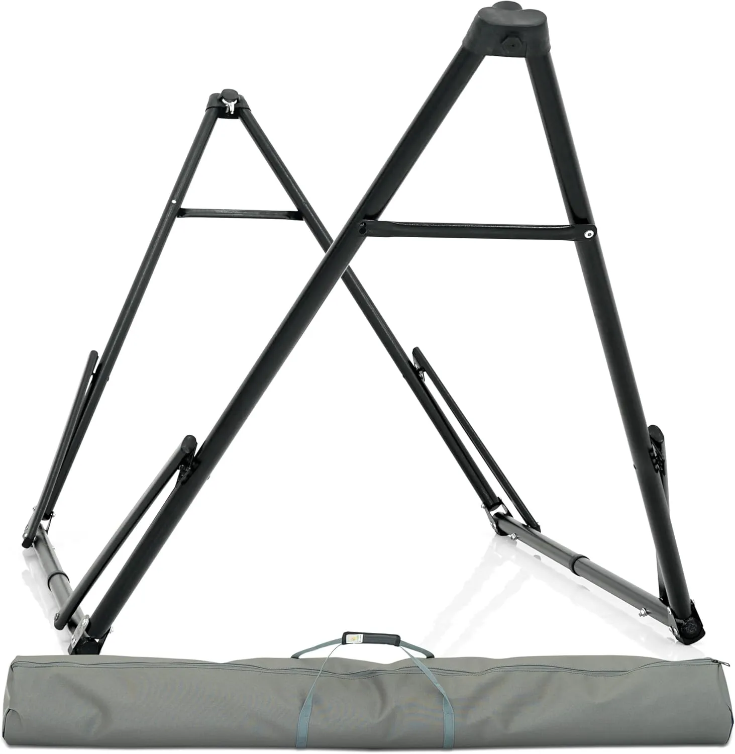 Tranquillo Unity Adjustable Hammock Stand, Collapsible Camping Hammock and Stand, 800 lbs Capacity Steel Double Hammock Stand for 2 Persons, Steel Frame - Black