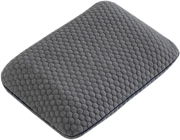 Travel Memory Foam Pillow for Sleeping, Comfortable Camping Pillow, 15.75x11.81x3.94 inches, Easy to Carry Portable Bag, Soft, Breathable, Washable Pillowcase (Gray)