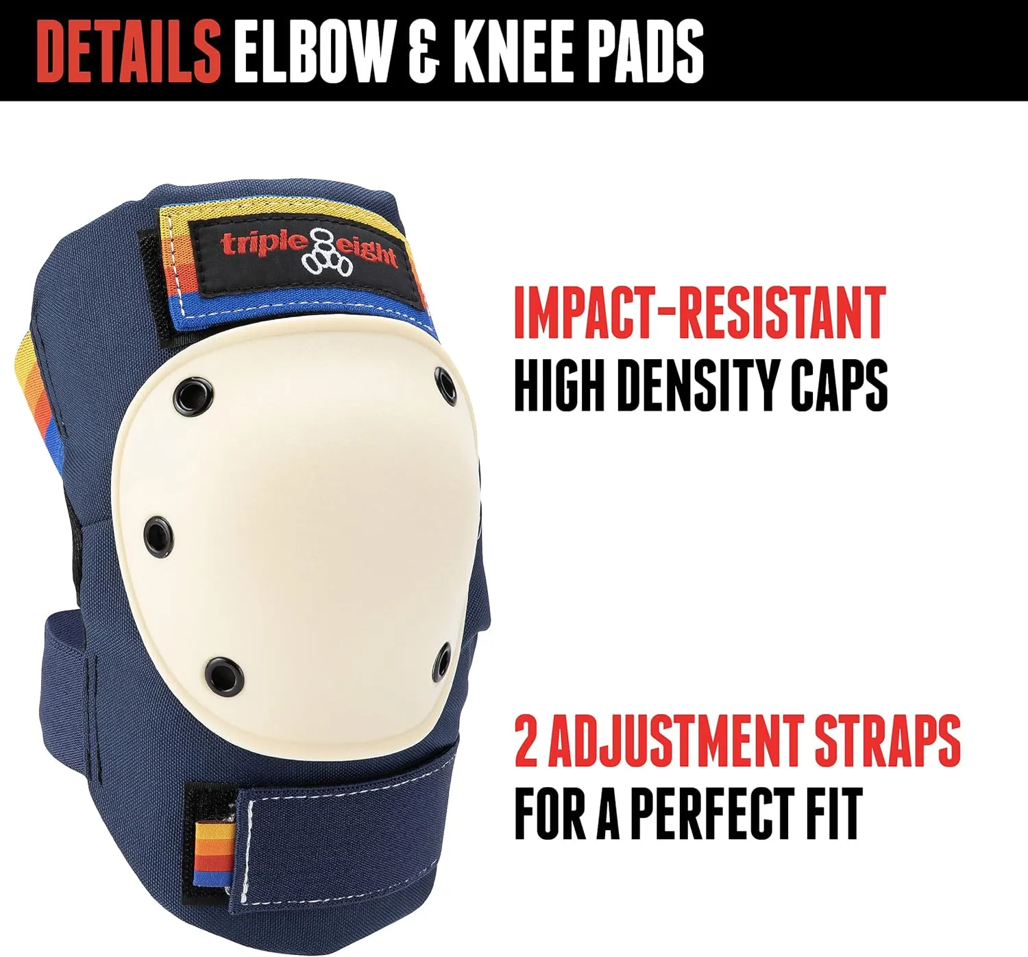Triple Eight Saver Series 3-Pack Pad Set– Ideal for Skateboarding, in-line Skating, Roller Skating, and Biking