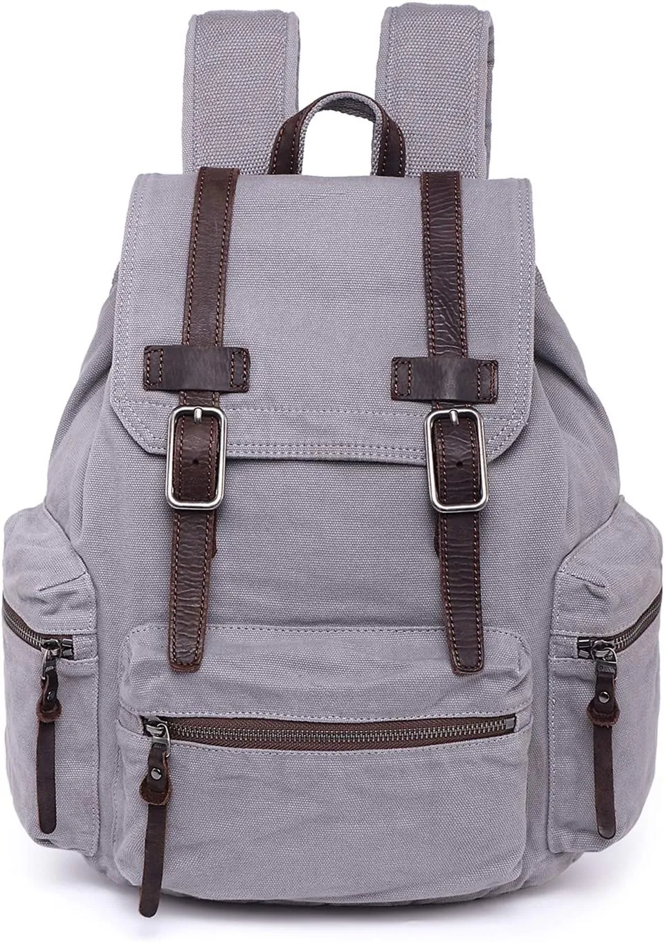 TSD Brand Silent Trail Canvas Backpack (Grey)