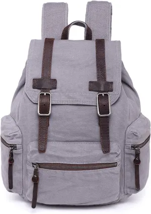 TSD Brand Silent Trail Canvas Backpack (Grey)