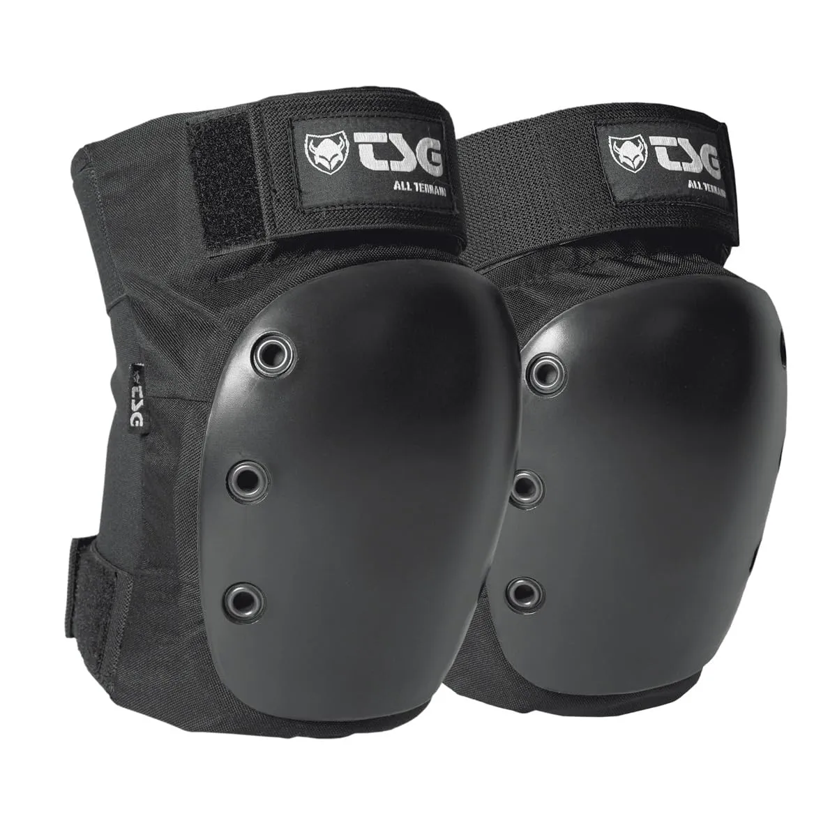 TSG Kneepad All Terrain Protective Pad, Skateboarding, Hardshell, EVA Foam, PE Knee Cap, Pre Shaped, Horseshoe, Tear Resistant Nylon, Top 360 Degree Strap, Pull Over, Swiss Design, Black