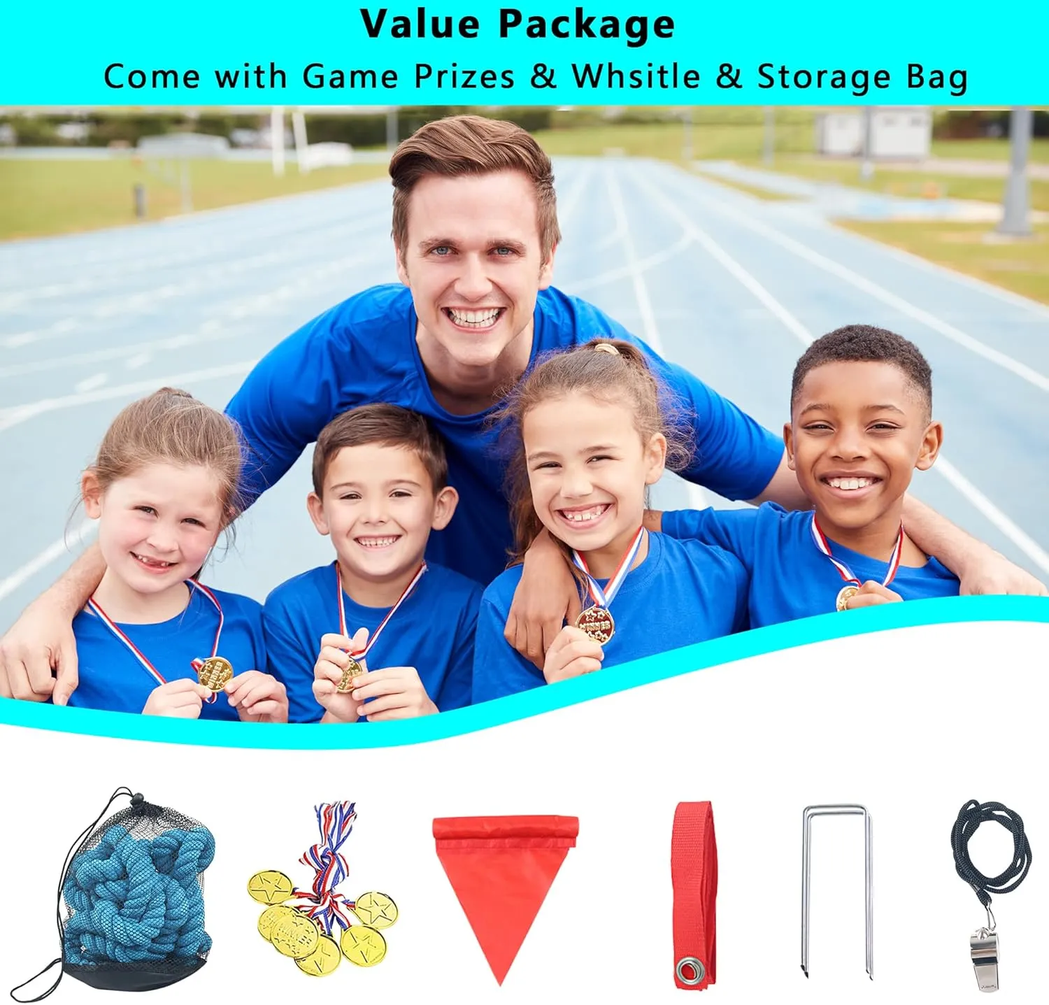 Tug of War Rope for Kids and Adults, Natural Twisted Cotton Rope, Outdoor Games Perfect for Carnival Team Building Activities, Field Day Family Reunion Birthday Party Game, Outside Yard Lawn Games
