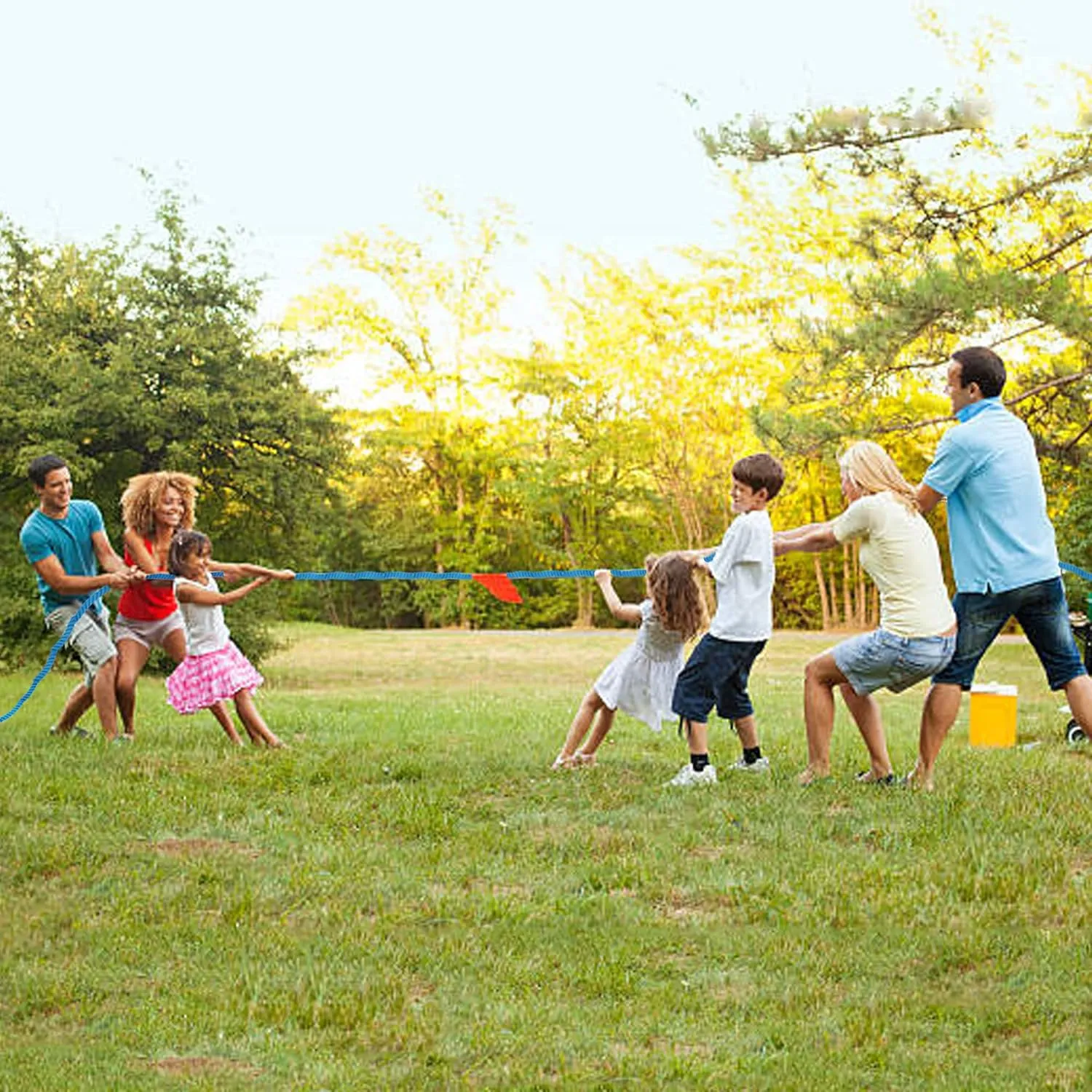 Tug of War Rope for Kids and Adults, Natural Twisted Cotton Rope, Outdoor Games Perfect for Carnival Team Building Activities, Field Day Family Reunion Birthday Party Game, Outside Yard Lawn Games