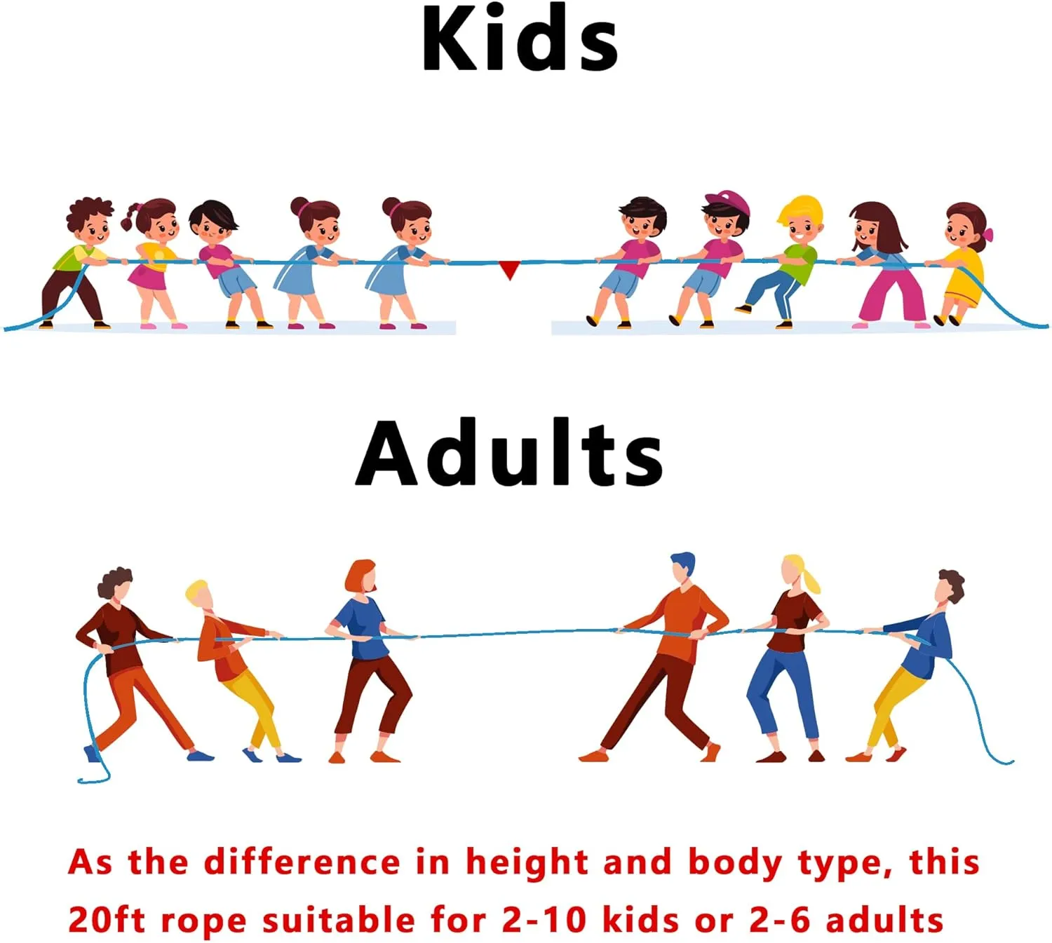 Tug of War Rope for Kids and Adults, Natural Twisted Cotton Rope, Outdoor Games Perfect for Carnival Team Building Activities, Field Day Family Reunion Birthday Party Game, Outside Yard Lawn Games
