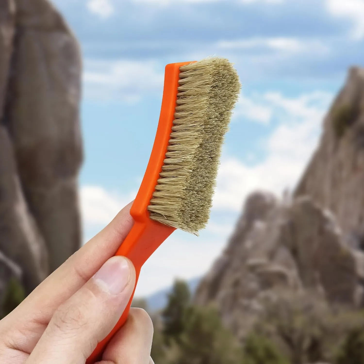 TWO STONES Bouldering Brush with Thick Ultra Durable Boar's Hair Bristles,Perfect Rock Climbing Brushes for Rock Climbing Holds on Climbing Wall as Climbing Chalk Brush Indoor or Outdoor