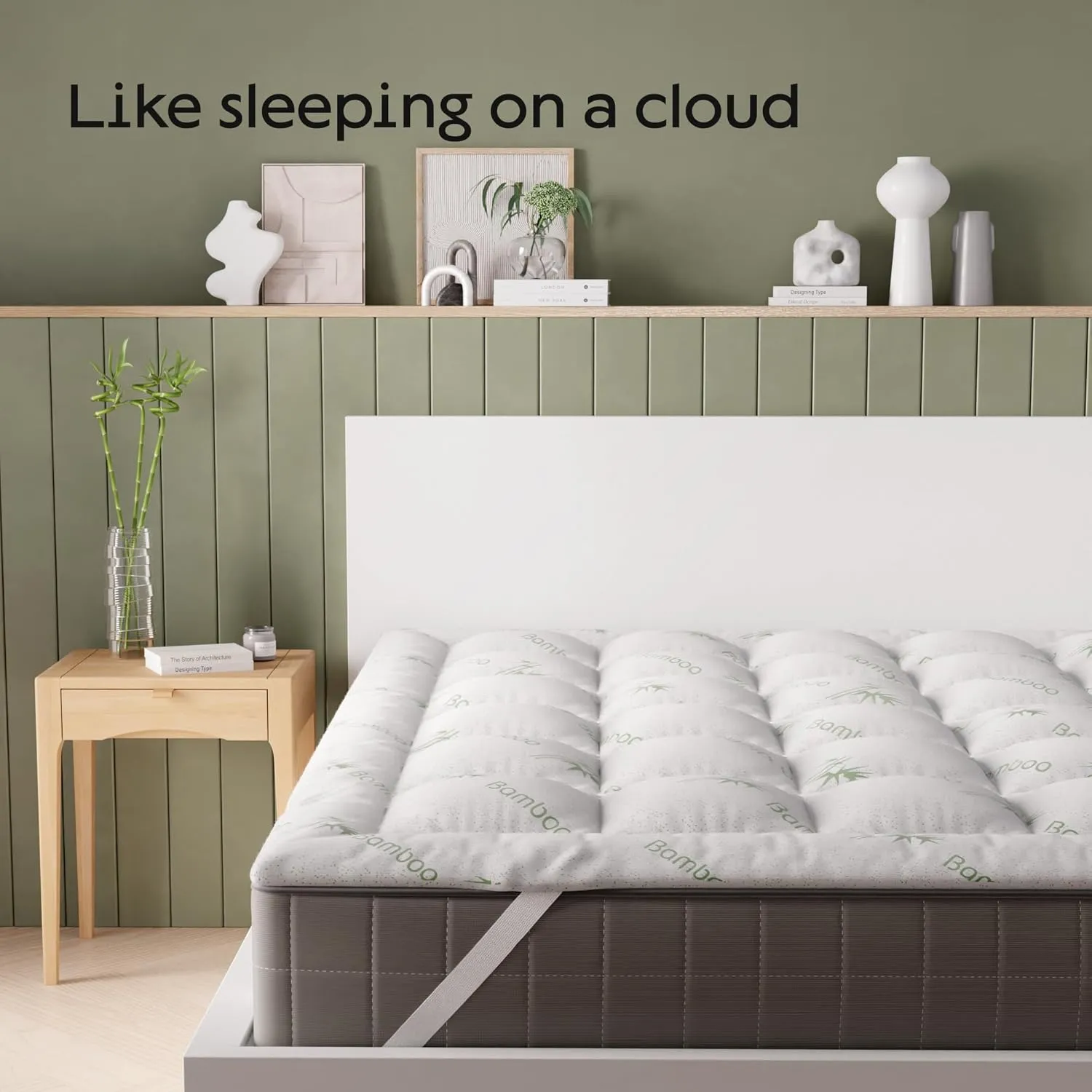 Ultra Soft King Mattress Topper - Viscose Made from Bamboo Mattress Pad for Back Pain Relief - Naturally Cooling for Hot Sleepers - Machine Washable