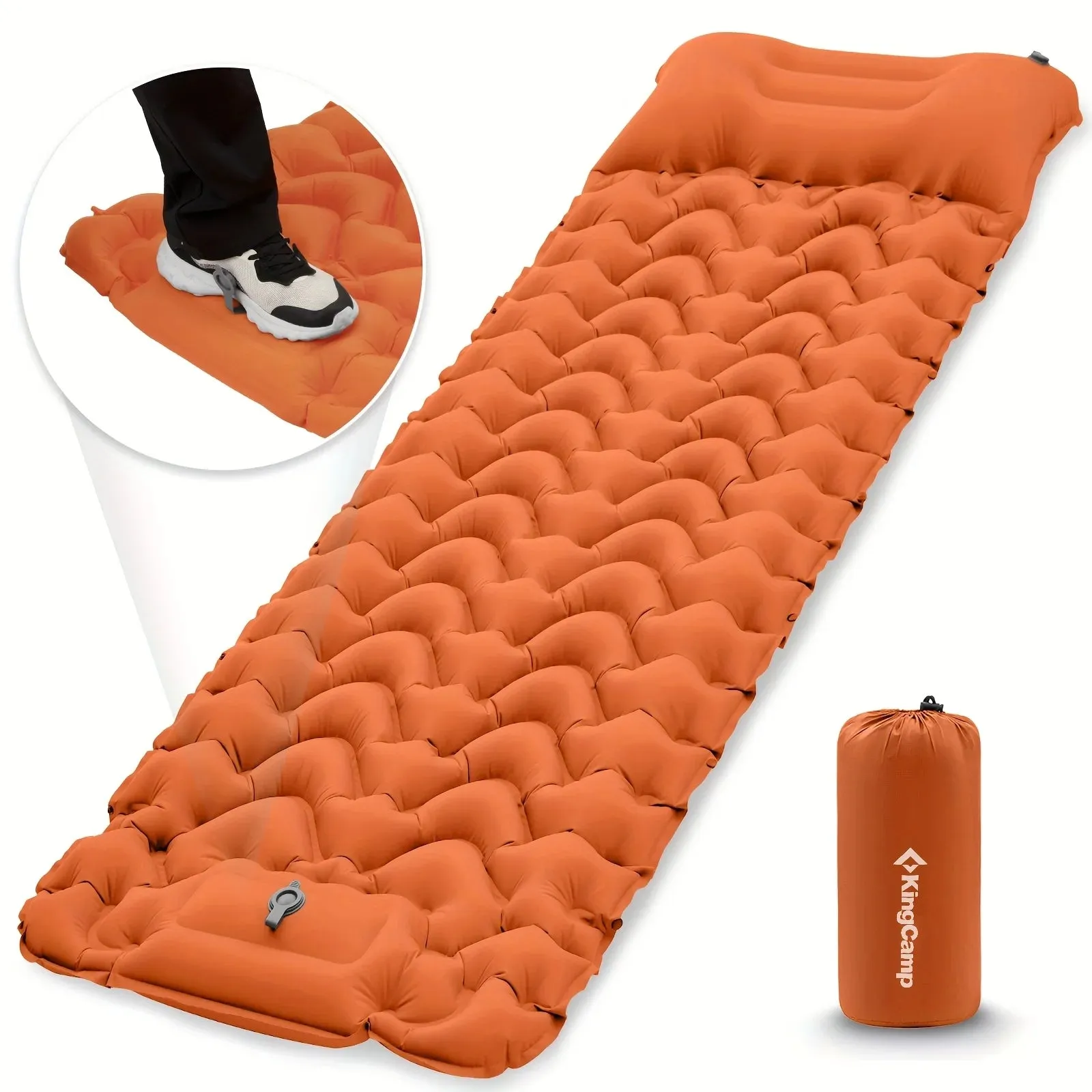 Ultralight Inflatable Sleeping Mat With Pillow Built-in