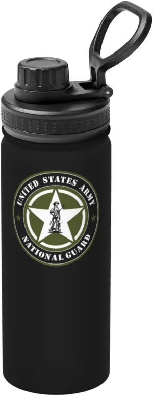 United States Army National Guard Stainless Steel Insulated Water Bottle: 18oz, Leak-Proof, Hot & Cold, Eco-Friendly