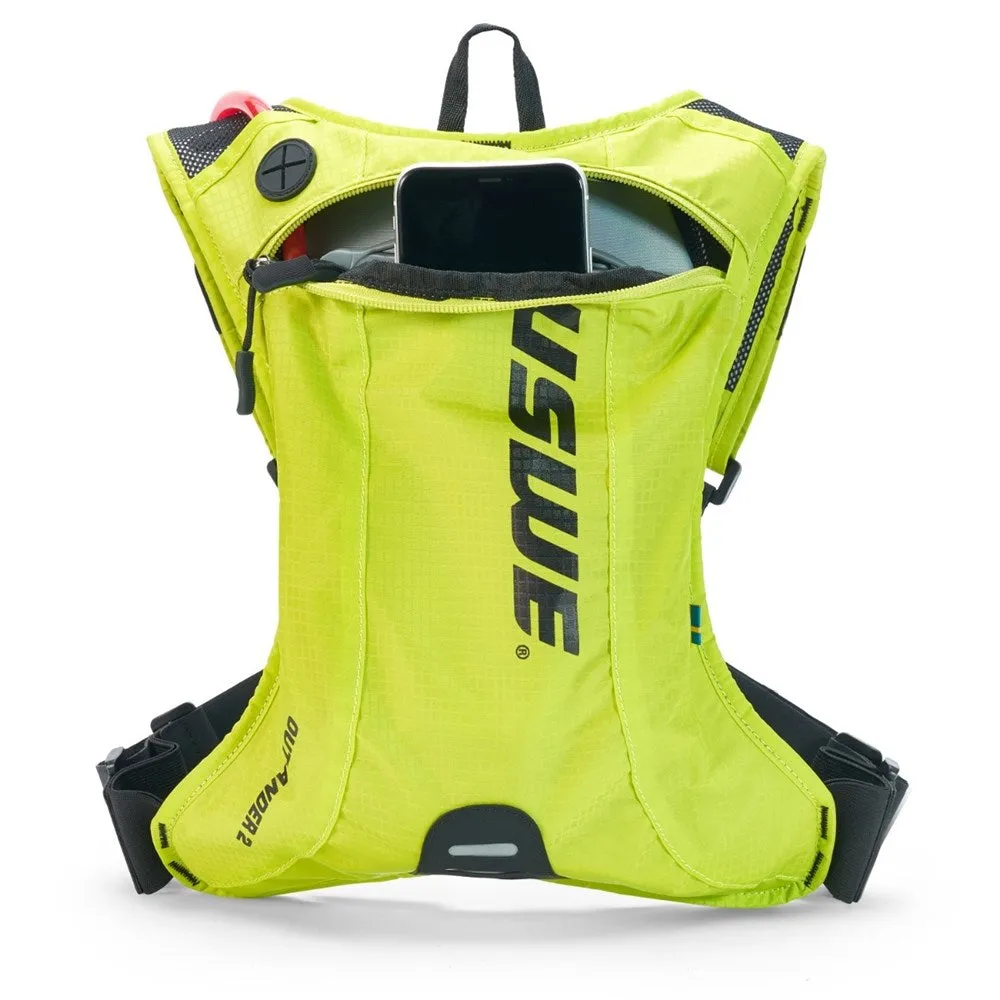 USWE Outlander 2L Hydration Pack - 2L Pack - 1.5L Bladder - Crazy Yellow