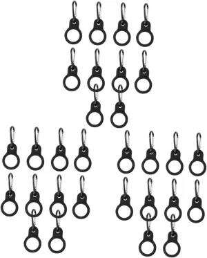 VANZACK 30pcs Portable Water Bottle Hook Buckle Silicone Hanging Carrier Clip for Kettle for Outdoor Activities Camping Hiking and Traveling Black
