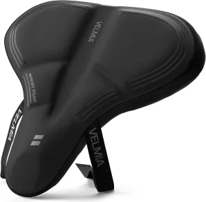 VELMIA Bike Seat Cushion, Comfy Memory Foam, Designed in Germany, Better Than Gel, Peloton Seat Cushion for Men & Women