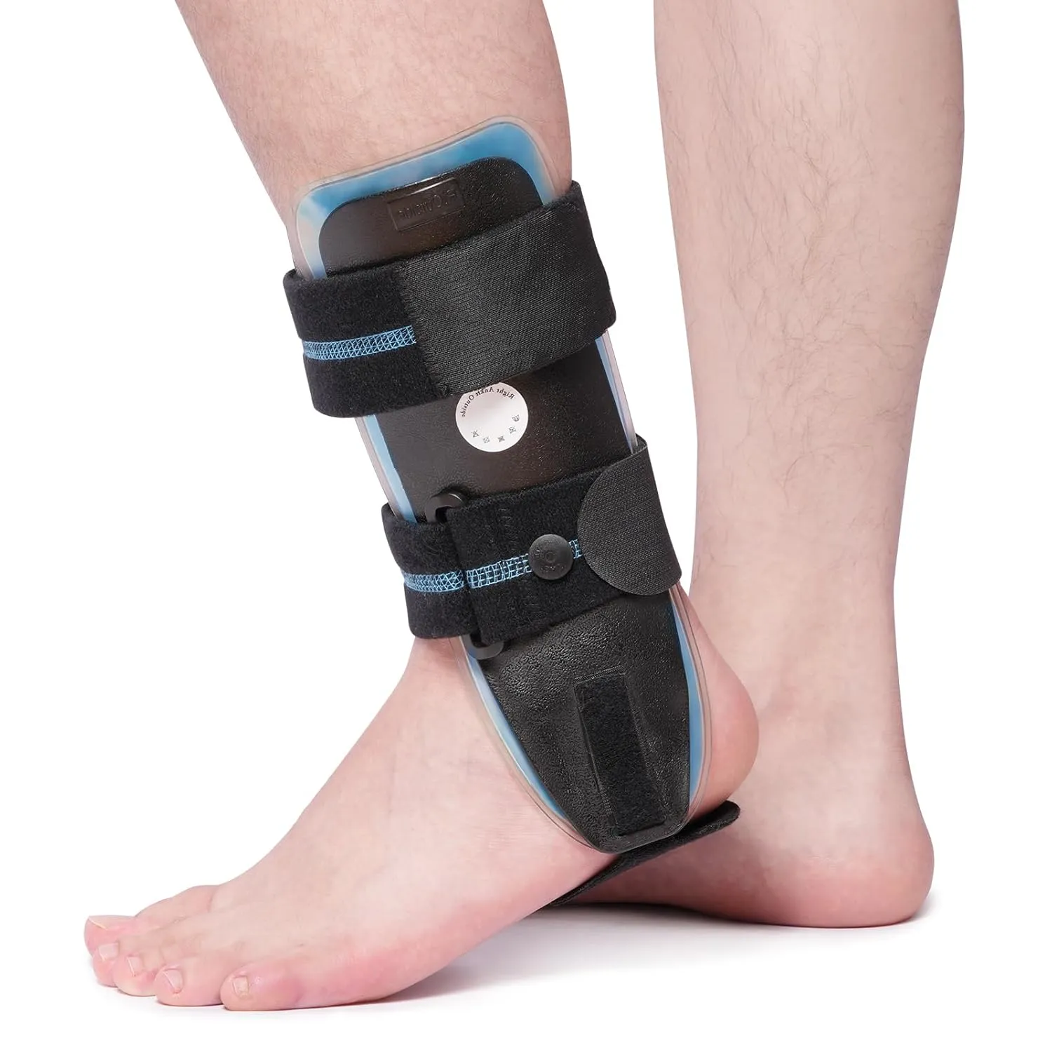 Velpeau Air Gel Foam Ankle Stabilizer Support Brace for Sprained Ankle, Ligament Injury, Tendonitis, Adjustable Rigid Stirrup Ankle Splint for Women and Men (Gel Version, Small, Left Foot)
