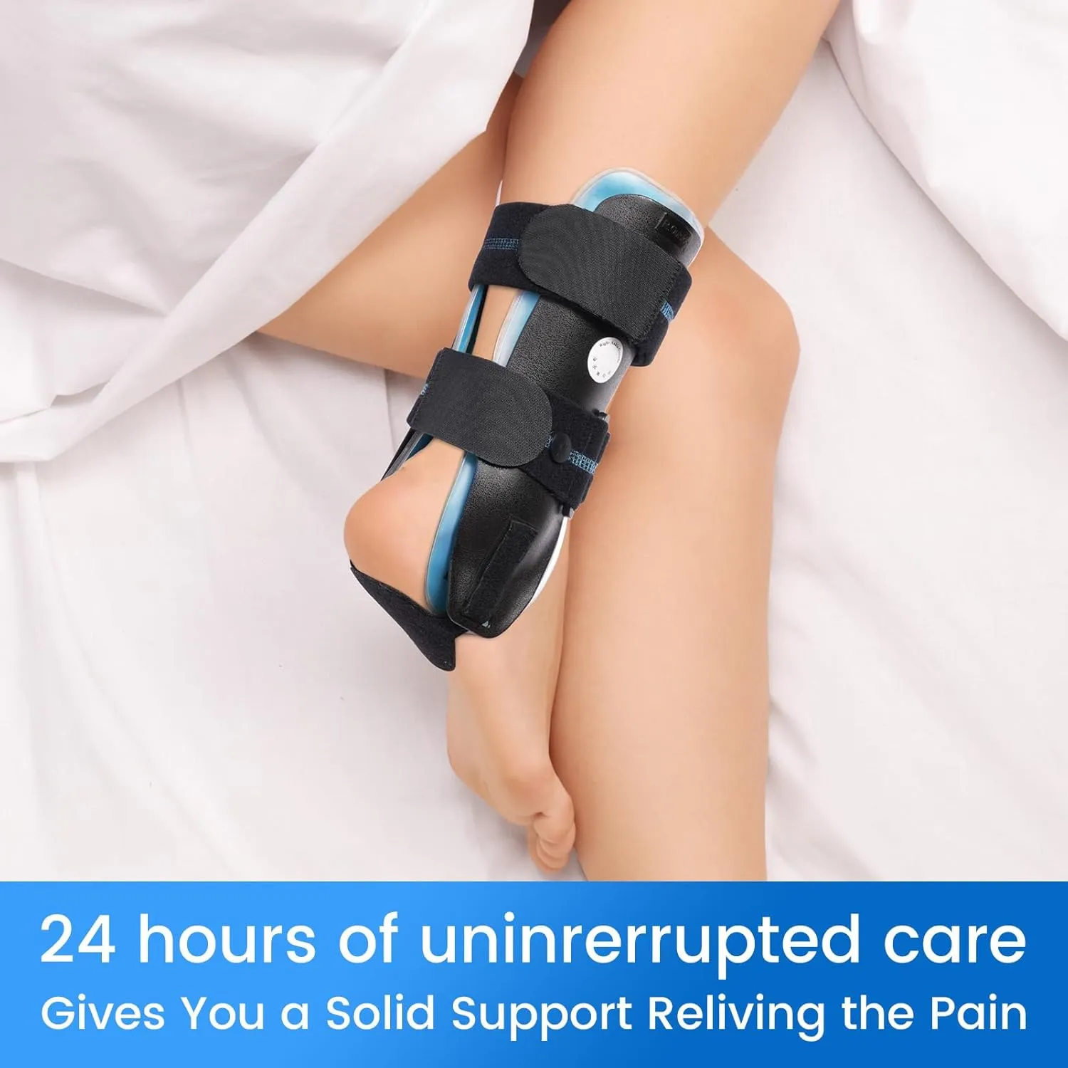 Velpeau Air Gel Foam Ankle Stabilizer Support Brace for Sprained Ankle, Ligament Injury, Tendonitis, Adjustable Rigid Stirrup Ankle Splint for Women and Men (Gel Version, Small, Left Foot)