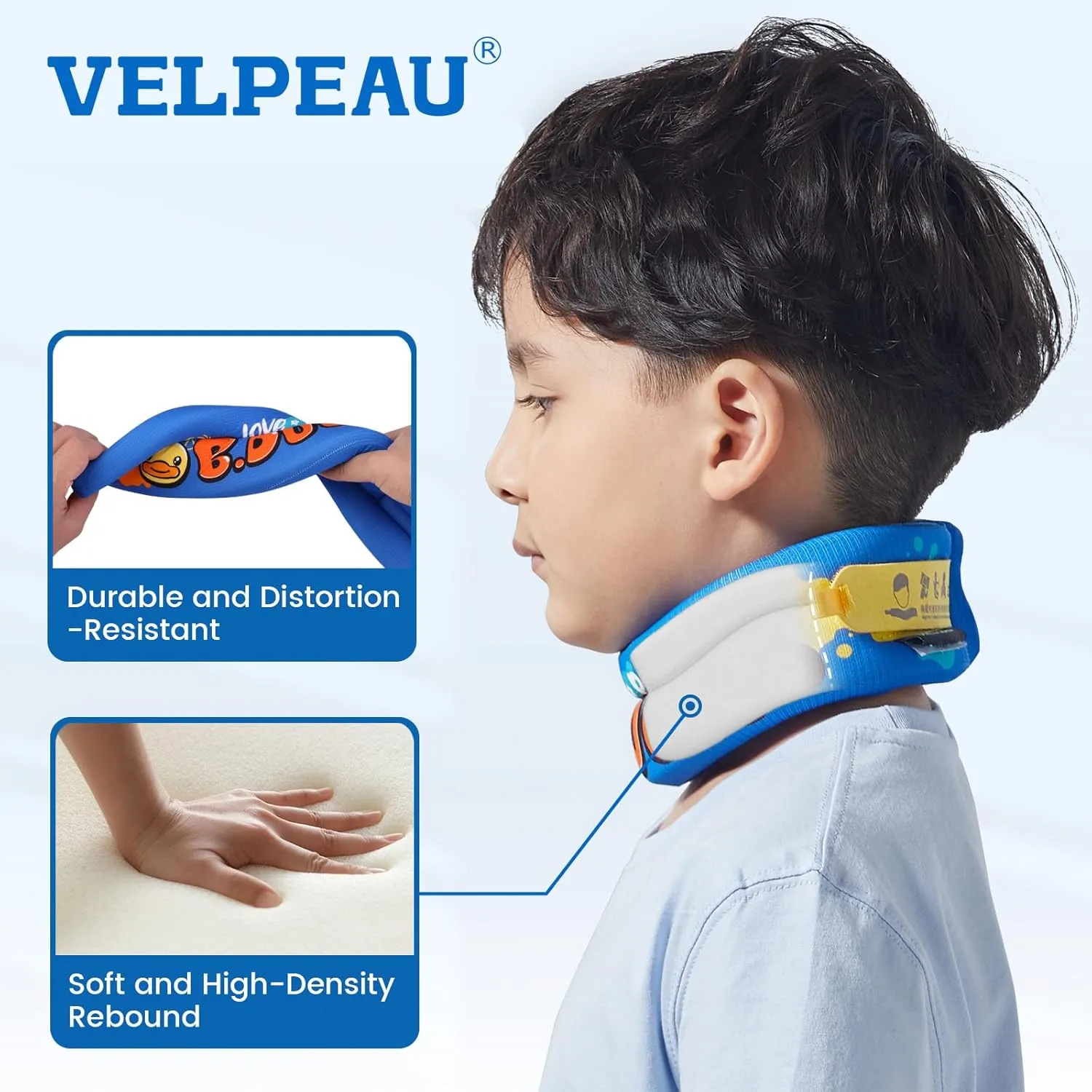 Velpeau Soft Neck Brace for Posture Correction, Prevent Head Forward for Kids Teens Boys Girls - Foam Cervical Collar, Spinal Support to Improve Slouch, Prevent Humpback, Pain Relief (S: 10.5-11.5")