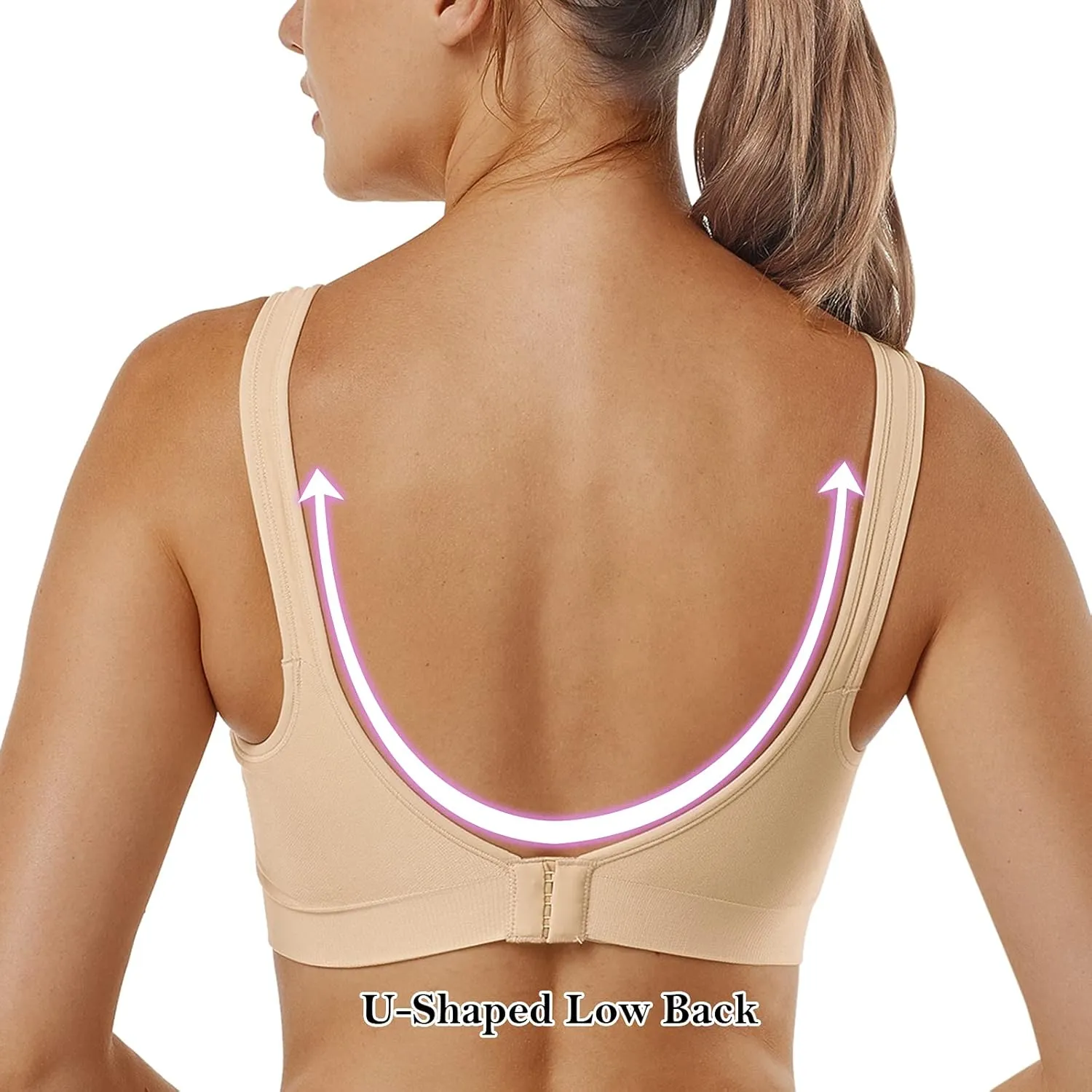 Vertvie Women's Wirefree Bras Seamless Full Coverage Plus Size Sports Bra for Sleeping Yoga Workout Everyday Wear Bralette