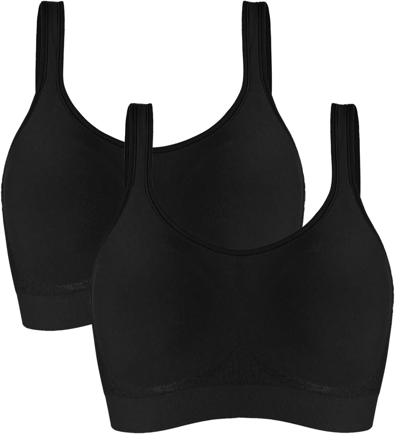Vertvie Women's Wirefree Bras Seamless Full Coverage Plus Size Sports Bra for Sleeping Yoga Workout Everyday Wear Bralette