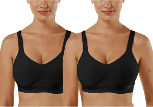 Vertvie Women's Wirefree Bras Seamless Full Coverage Plus Size Sports Bra for Sleeping Yoga Workout Everyday Wear Bralette