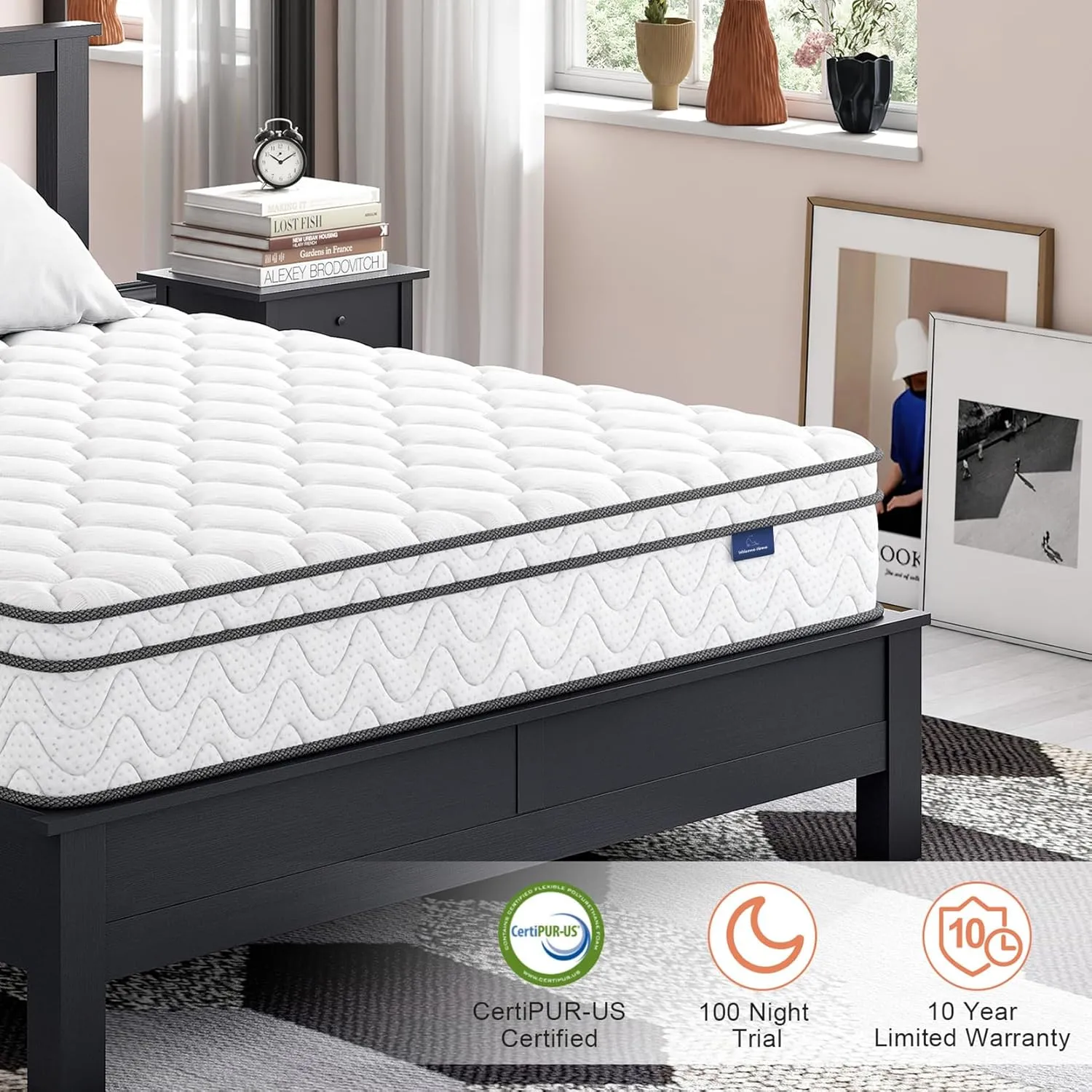 Vesgantti Full Size Mattress, 10 Inch Hybrid Double Bed Mattress in a Box with Memory Foam and Pocket Spring, Ergonomic Design & Pressure Relief, Medium Firm Feel, 54"*75"*10"