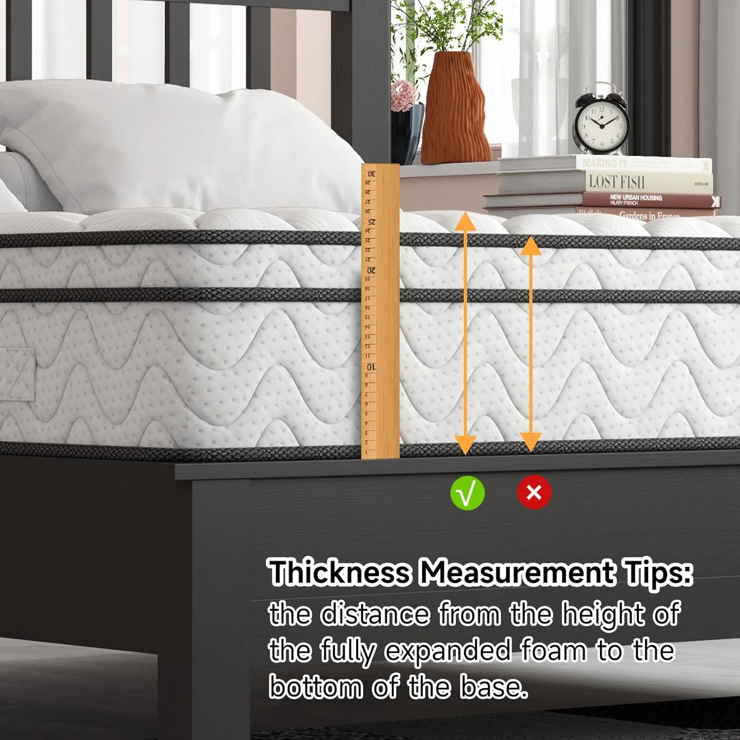 Vesgantti Full Size Mattress, 10 Inch Hybrid Double Bed Mattress in a Box with Memory Foam and Pocket Spring, Ergonomic Design & Pressure Relief, Medium Firm Feel, 54"*75"*10"