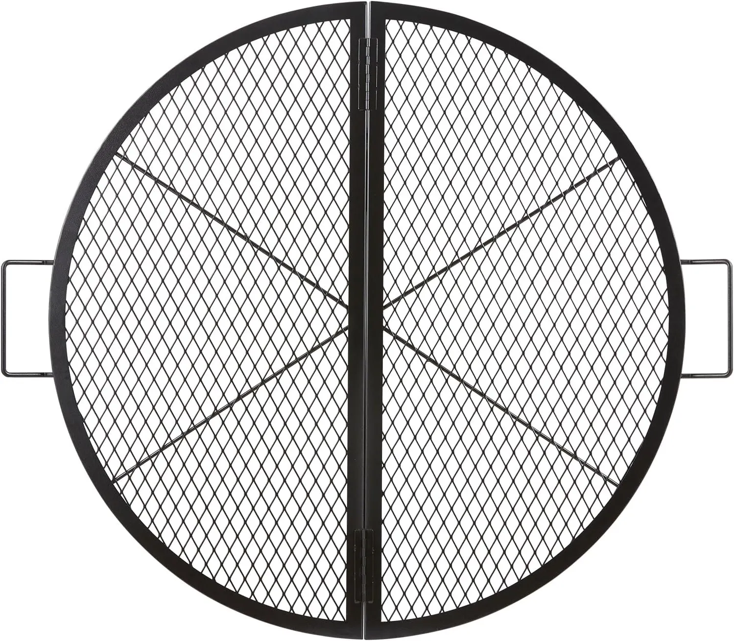 VEVOR Fire Pit Cooking Grill Grate 36 Inch, Foldable Round Cooking Rack, Heavy Duty X-Marks Campfire BBQ Grill with Portable Handle & Support Wire for Outdoor Picnic Party & Gathering, Black