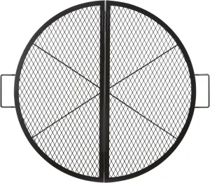 VEVOR Fire Pit Cooking Grill Grate 36 Inch, Foldable Round Cooking Rack, Heavy Duty X-Marks Campfire BBQ Grill with Portable Handle & Support Wire for Outdoor Picnic Party & Gathering, Black
