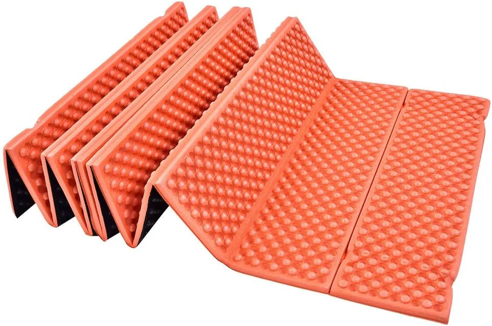 VGEBY Folding Camping Mat, Waterproof XPE Foam Sleeping Pad Beach Tent Cushion Seat Mat for Camping Hiking Travel(Orange) Camp Tent and Accessories Foam Sleeping Mats For Camping Camping Mat