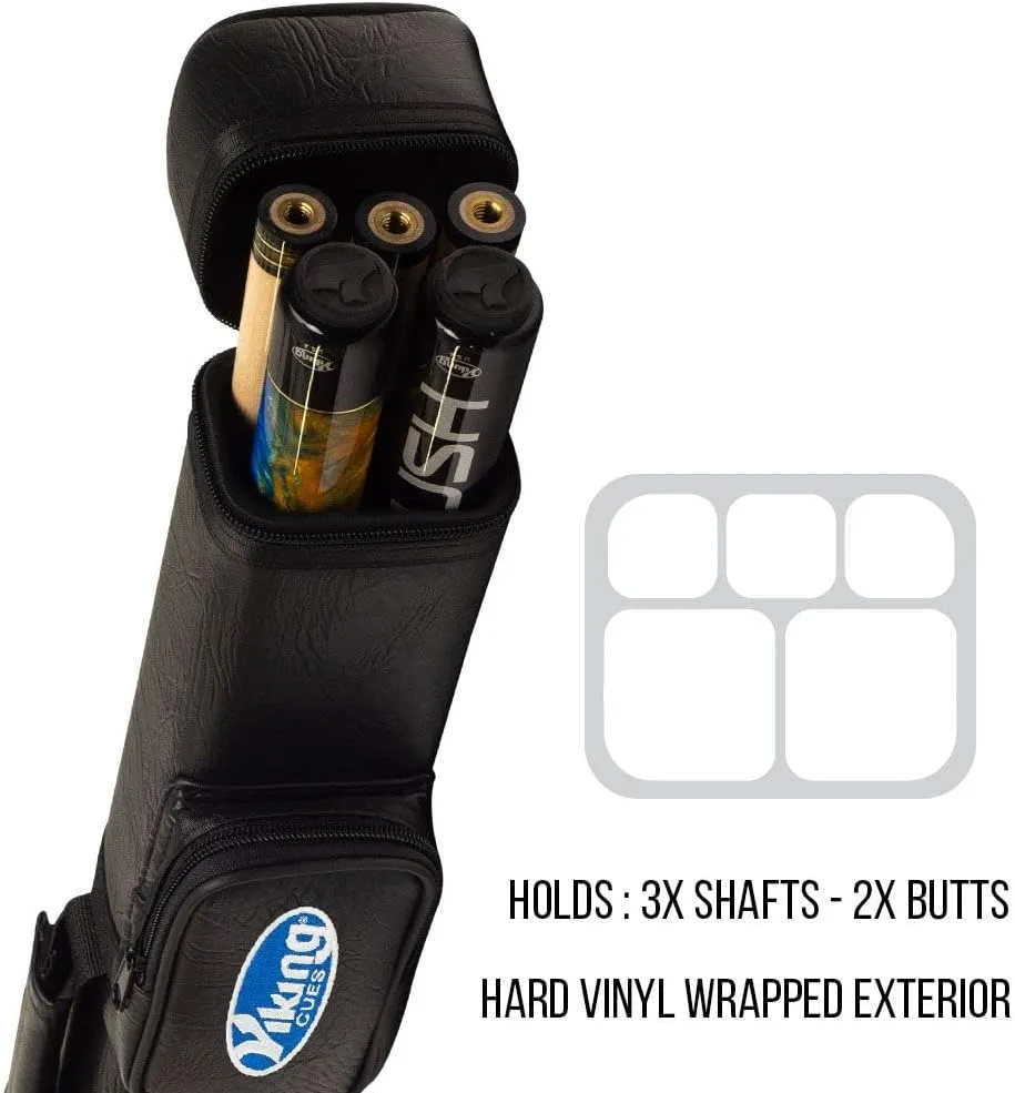 Viking Valhalla Hard Pool Cue Case, Hard Pool Stick Case with Shoulder Strap, Vinyl Shell and Felt Interior, Billiard Cue Case, Pool Cue Holder, Pool Table Accessories, Billiards Equipment