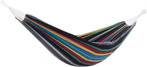 Vivere Brazilian Style Double Cotton Hammock with Polyester End Strings, 450 lb Weight Capacity (Rio Night)