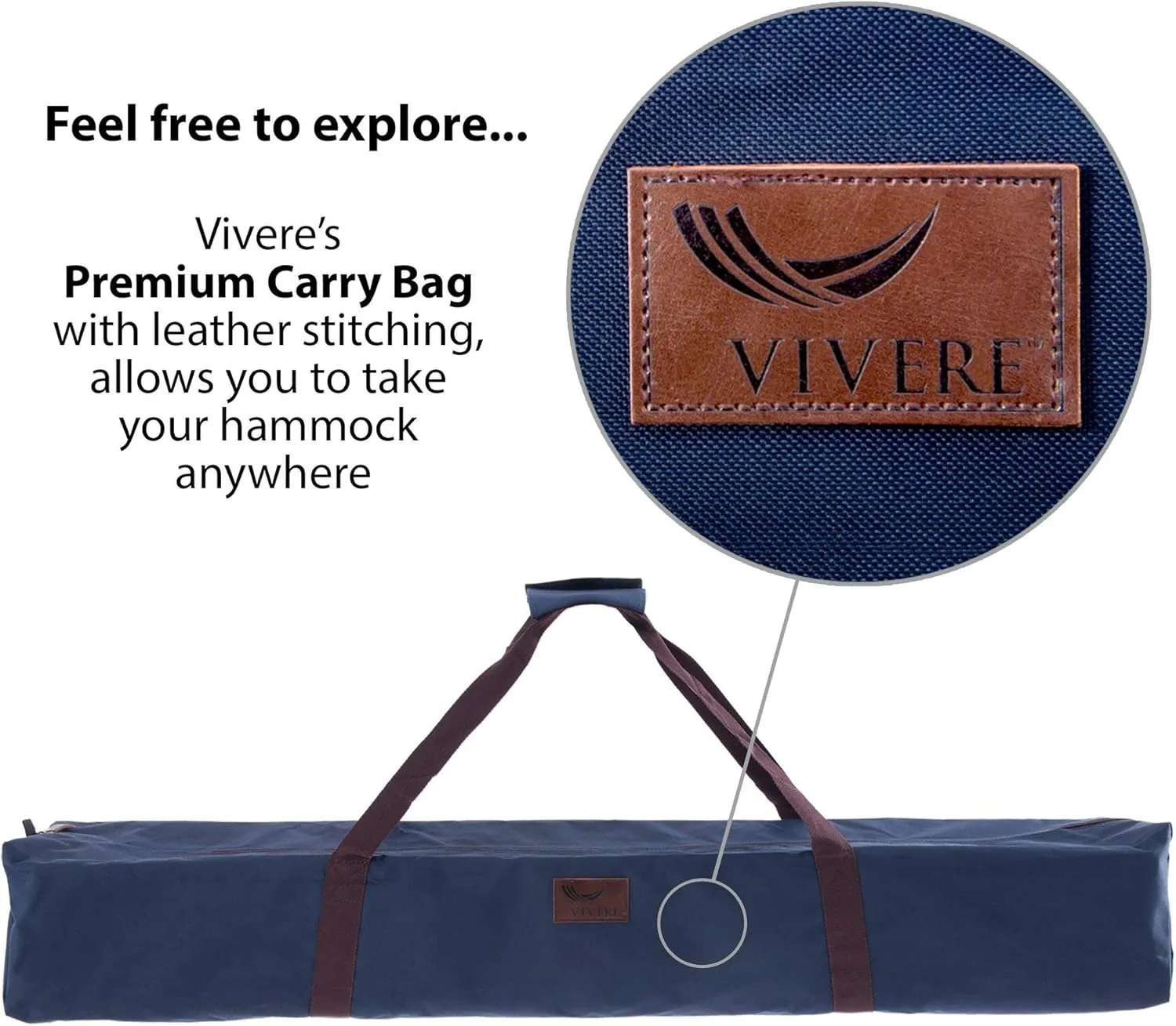 Vivere Double Cotton Hammock with Space Saving Steel Stand, Upgraded Polyester End Strings 450 lb Capacity - Premium Carry Bag Included - USA Grown Cotton (Mimosa)