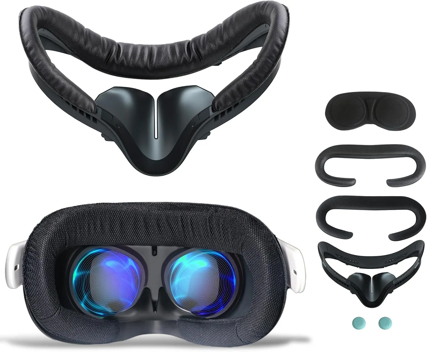 VR Face Cover Fitness Facial Interface Bracket, 2pcs PU Leather Foam Cushion, Anti-fogging Sweatproof Face Cover, Oculus Quest 2 Accessories Replacement