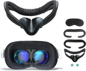 VR Face Cover Fitness Facial Interface Bracket, 2pcs PU Leather Foam Cushion, Anti-fogging Sweatproof Face Cover, Oculus Quest 2 Accessories Replacement