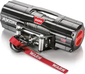 WARN 101145 AXON 45 Powersports Winch With Steel Rope and HUB Wireless Receiver: 1/4" Diameter x 50' Length, 2.25 Ton (4,500 lb) Pulling Capacity