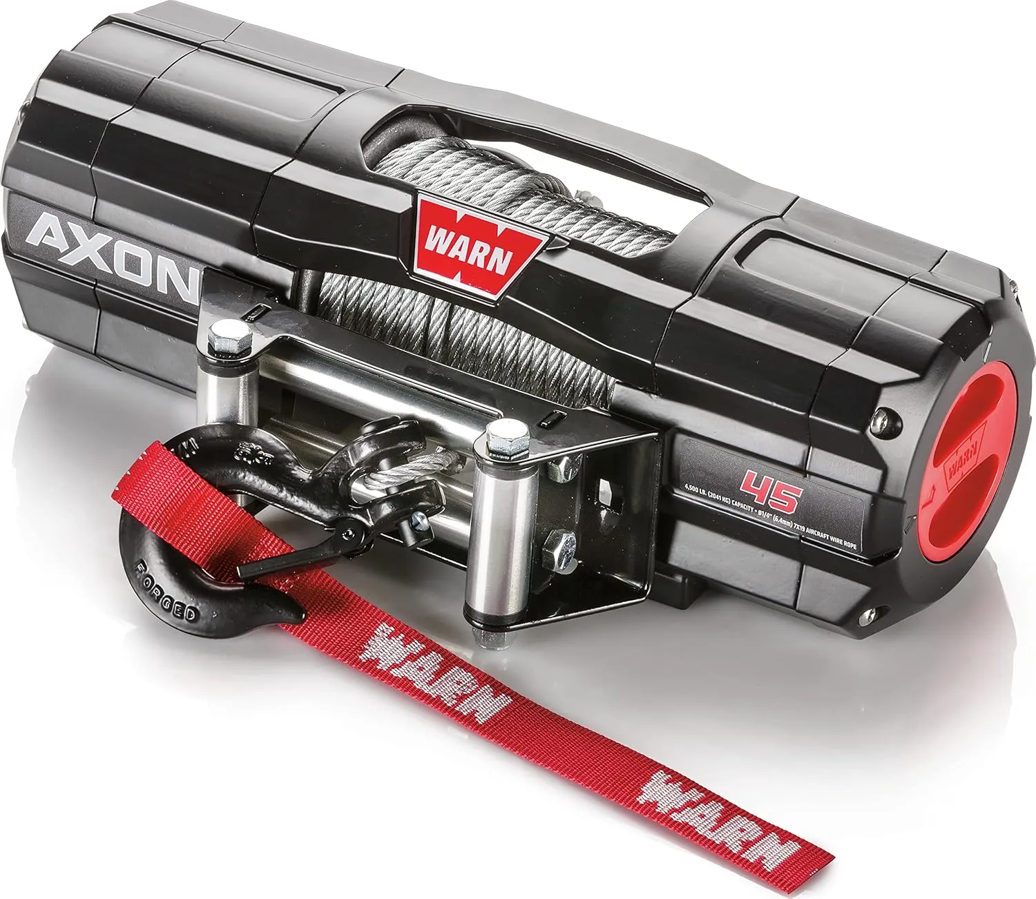 WARN 101145 AXON 45 Powersports Winch With Steel Rope and HUB Wireless Receiver: 1/4" Diameter x 50' Length, 2.25 Ton (4,500 lb) Pulling Capacity