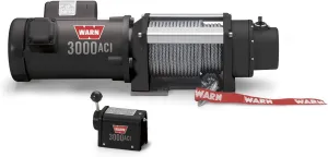 WARN 93000 3000 ACI Series Electric 115/230V Winch with Steel Cable Wire Rope: 5/16" Diameter x 100' Length, 1.5 Ton (3,000 lb) Pulling Capacity