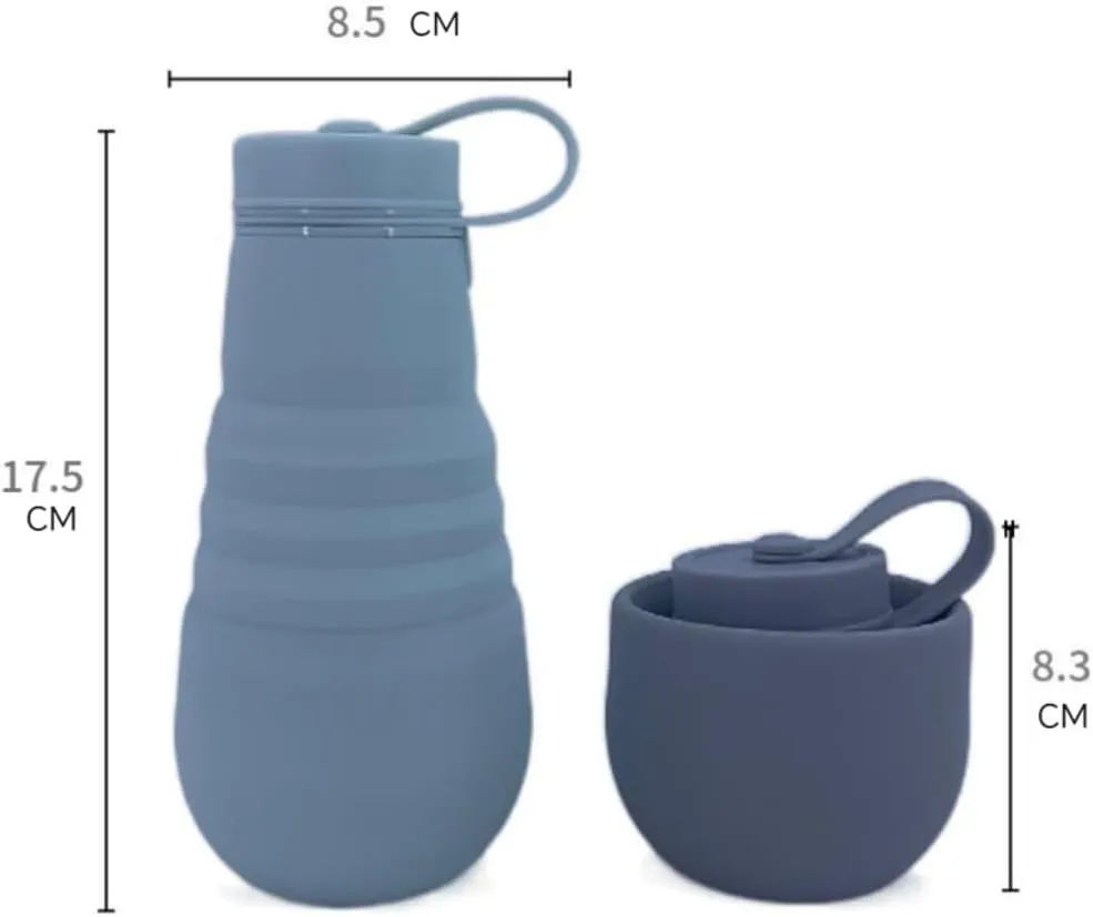Water Bottle Silicone Folding Kettle High Temperature Resistant Outdoor Mountaineering Sports Kettle Travel Portable Cup(Green)
