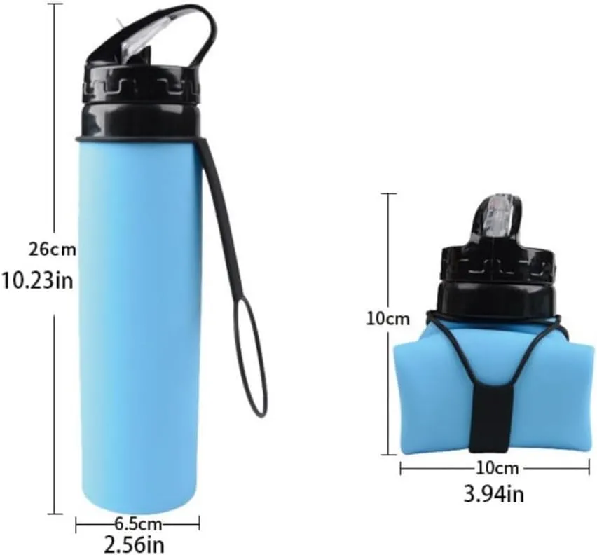 Water Bottle Silicone Folding Kettle Portable Fitness Kettle Cycling Outdoor Sports Water Bottle Mountaineering Hiking Kettle