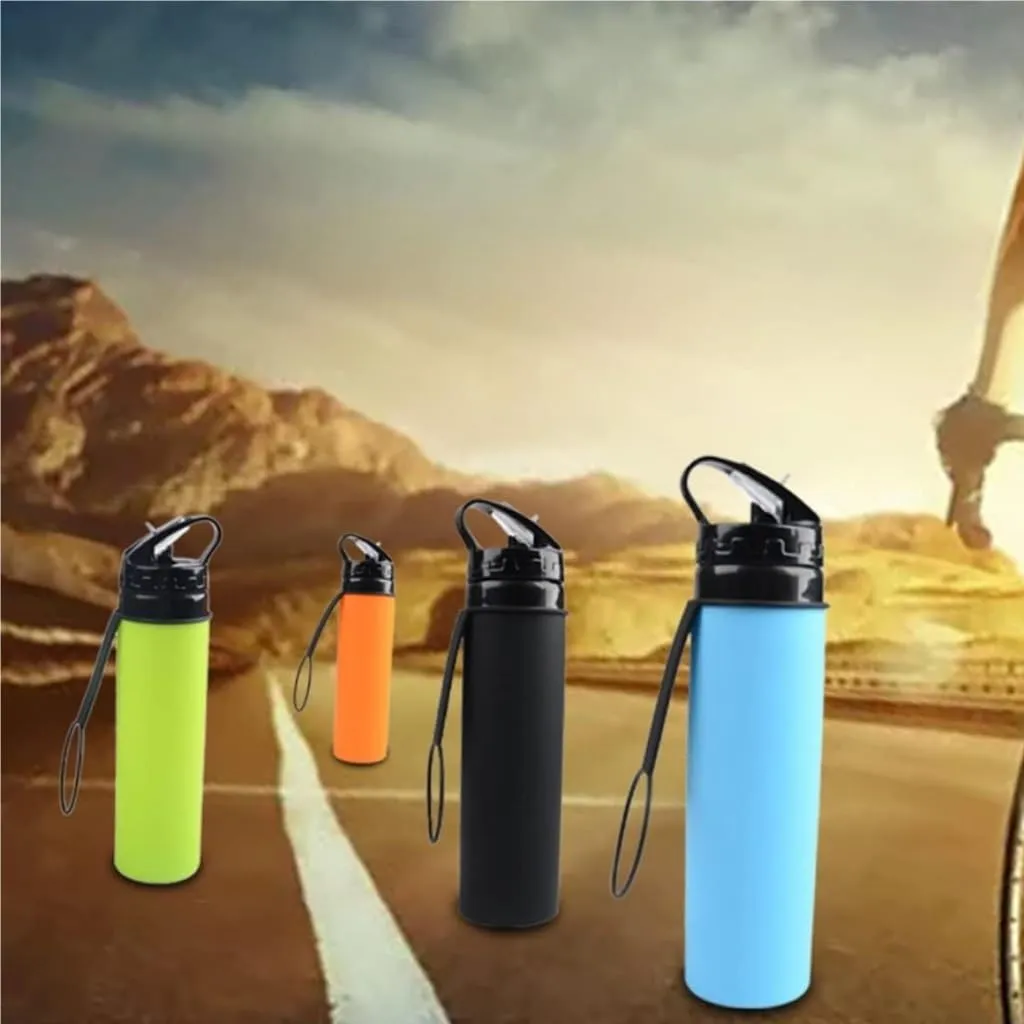 Water Bottle Silicone Folding Kettle Portable Fitness Kettle Cycling Outdoor Sports Water Bottle Mountaineering Hiking Kettle
