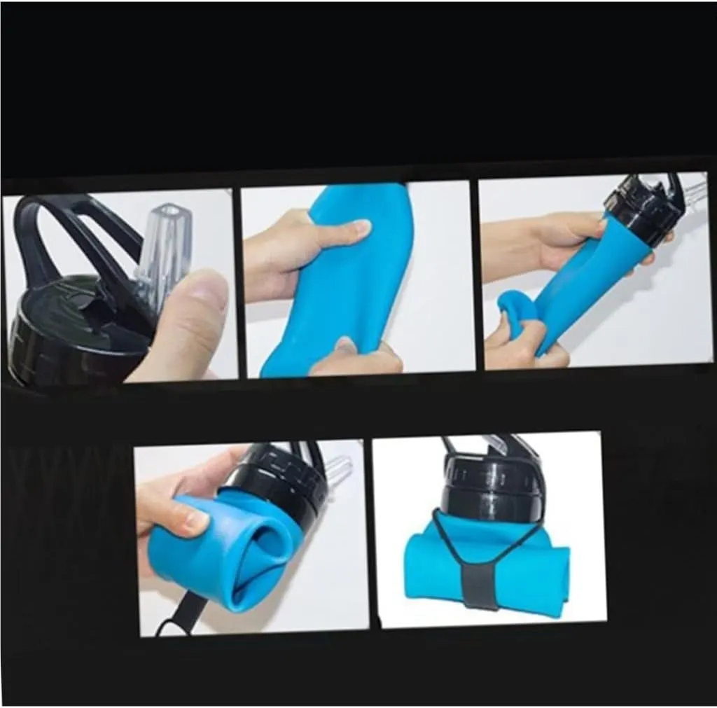 Water Bottle Silicone Folding Kettle Portable Fitness Kettle Cycling Outdoor Sports Water Bottle Mountaineering Hiking Kettle