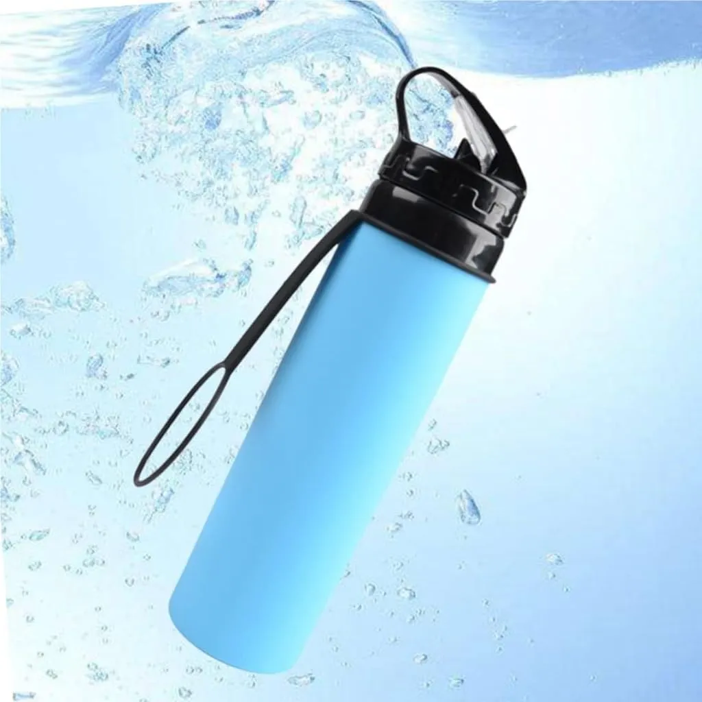 Water Bottle Silicone Folding Kettle Portable Fitness Kettle Cycling Outdoor Sports Water Bottle Mountaineering Hiking Kettle