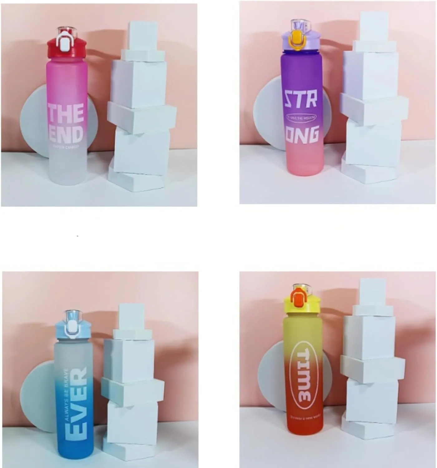 Water Cup, Large Capacity Sports Outdoor Fitness Gradient Kettle, Straw Space Cup, Plastic Kettle